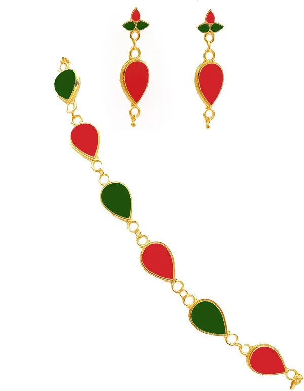 Assamese_Traditional_Red_And_Green_Colour_Golpata_Jewellery_Set_For_Women